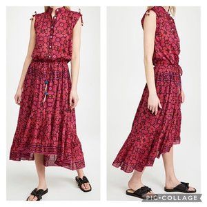 NWT Alicia Bell Cassie Floral Maxi Dress Pink S Cotton Silk